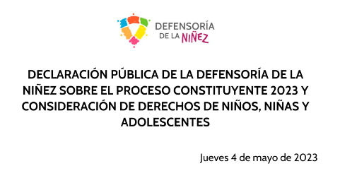 Defensoría de la Niñez Preocupada por Proceso Constituyente: Aún No Considera Derechos de la Niñez y la Adolescencia