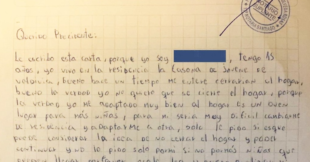 Niñas escribieron a Presidente Gabriel Boric y Equipo denunció Cierre Arbitrario de Residencia de Niñas de Valdivia